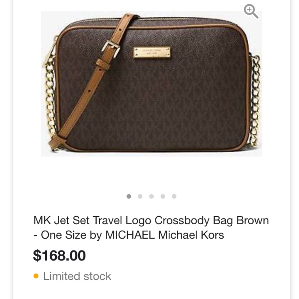 MK Jet Set Travel Logo Crossbody Bag Brown